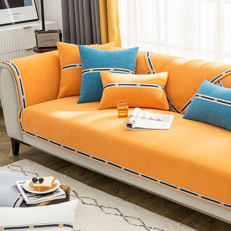 Легкий роскошный стиль, новый чехол для дивана из синельной кожи, универсальный нескользящий чехол для четырех сезонов, простой современный летний