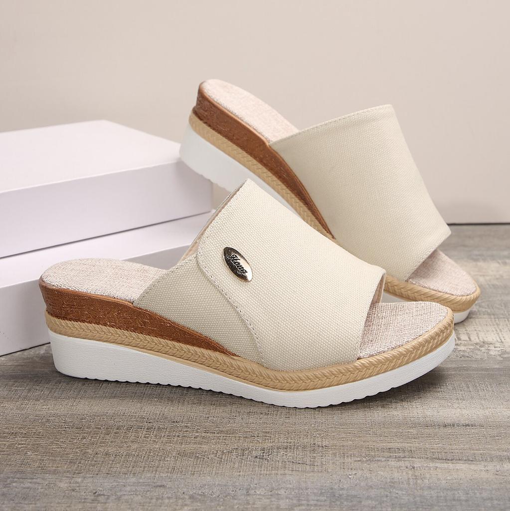 Women's High Heels Slippers Summer Beach Platform Large Size Wedge Sandals Female Outdoor Ladies Slides Sandalias Mujer