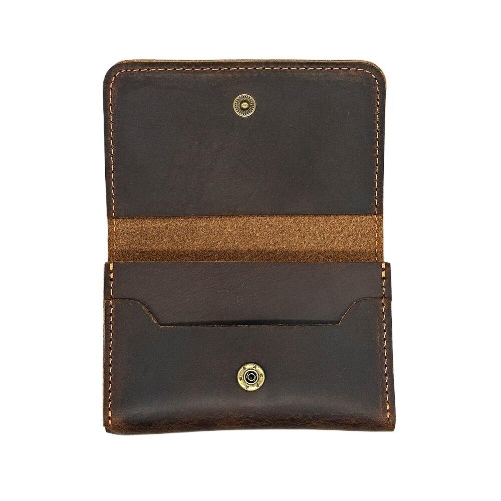 Короткая сумка-держатель для карт Crazy Horse, мужская и женская визитница, кожаный ретро-кошелек с зажимом