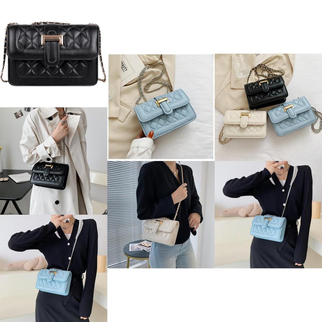 Trendy Korean Small Womens Bag 2021 New Urban Simple Pu Diamond Quilted Chain Bag