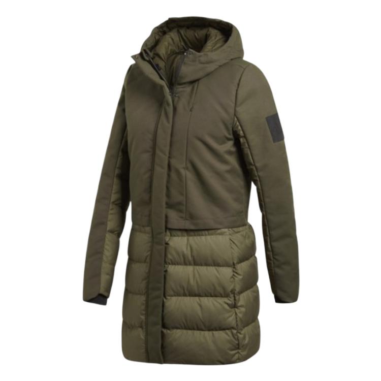 Adidas Climawarm Теплая Удобная Водонепроницаемая Пуховая Куртка Женская Куртка Зеленая CY8646