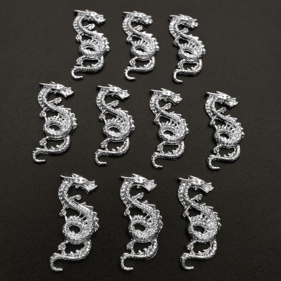 10Pcs Nail Art Rhinestones Chinese Zodiac Dragon Shiny Alloy 3D Metal Dragon Nail Accessories Women Supply