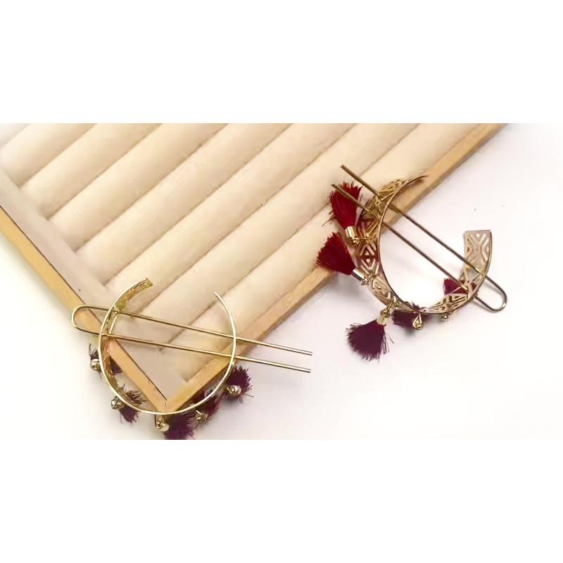 [Retro Tassel] Floral Hollow Retro Tassel Hairpins | Hair Accessories