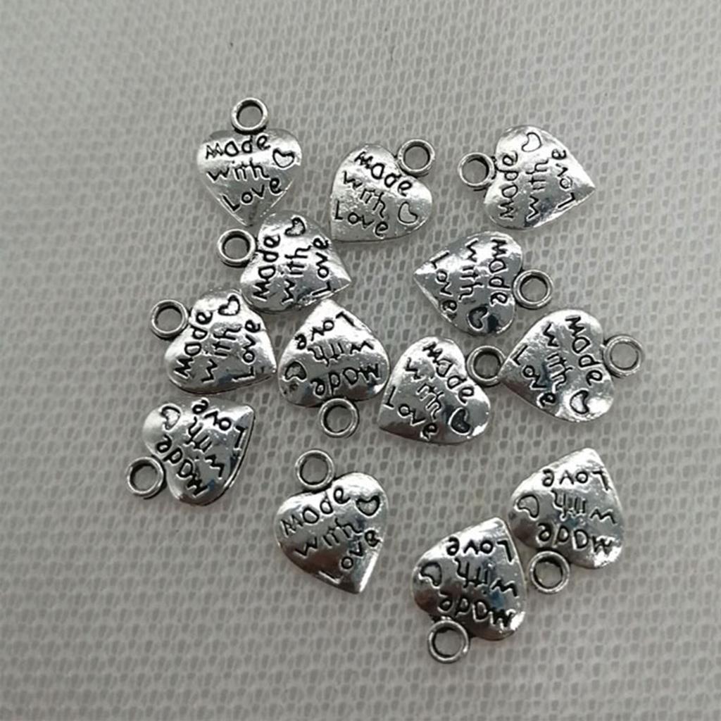 60 шт. Подвеска в форме сердца с любовью 12x10 мм, тибетские антикварные серебряные подвески, изготовление ювелирных изделий своими руками, ручная работа