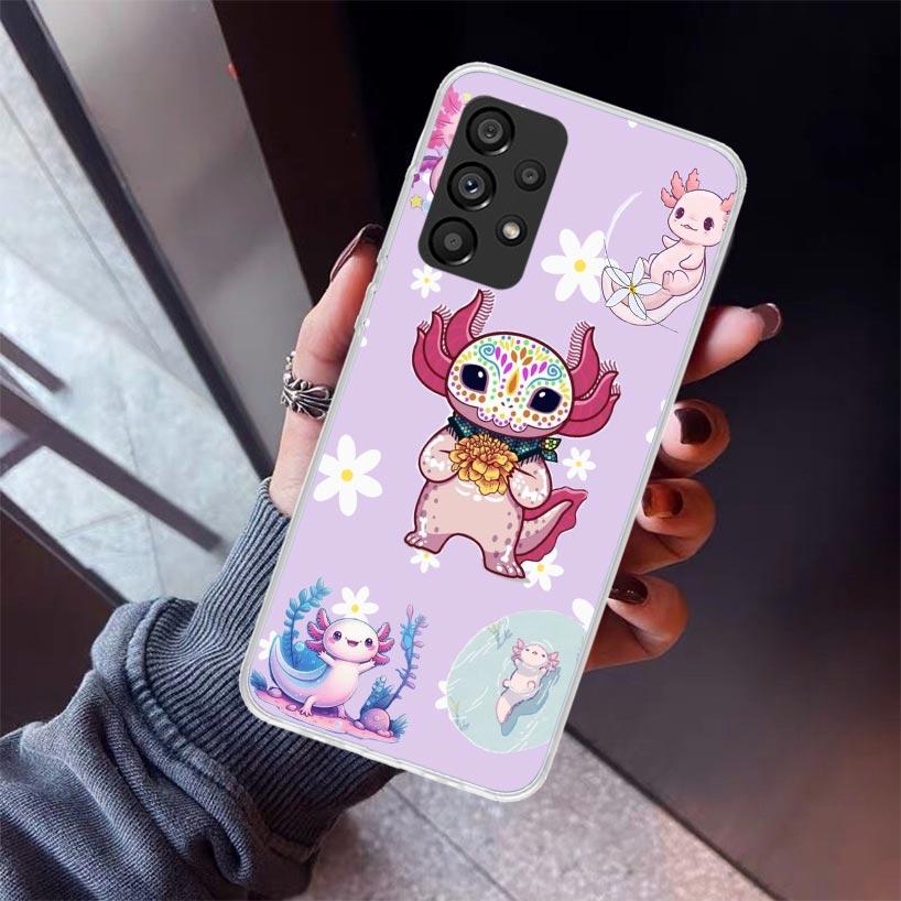 Cute Axolotl Kawaii Phone Case For Samsung Galaxy A12 A52S A42 A32 A22 A51 A50 Note 20 Ultra 10 S10 Plus A71 A70 A31 A30 A10S Ga