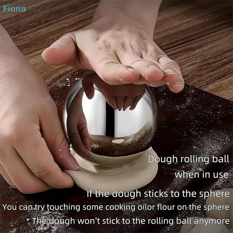 Stainless Steel Rolling Dough Ball Smooth Non-stick Dough Roller Durable Circular Rolling Ball For Baking Pizza Pastry