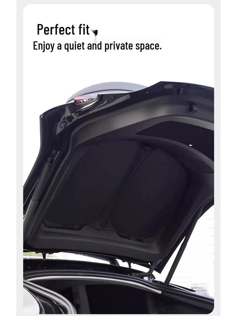 Tesla Model 3/Y Sunshade: Refresh Version Opaque Camping Privacy Curtain with Suction Cups