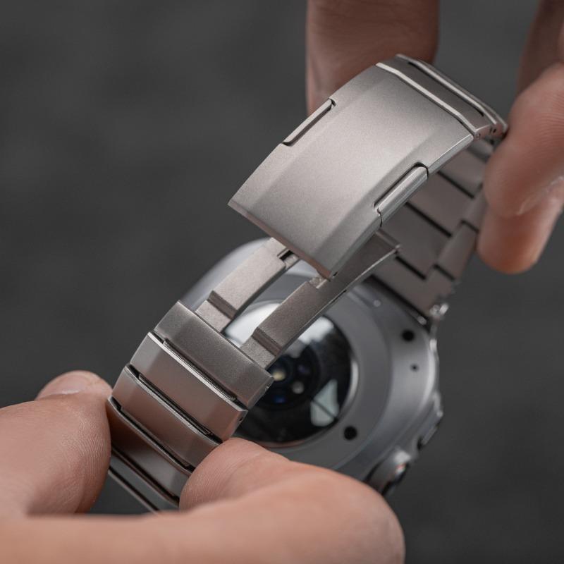 Ремешок из нержавеющей стали для Samsung Galaxy Watch 8/8 Classic, изогнутый дизайн коннектора для Galaxy Ultra 2025/ 47 мм, деловой браслет
