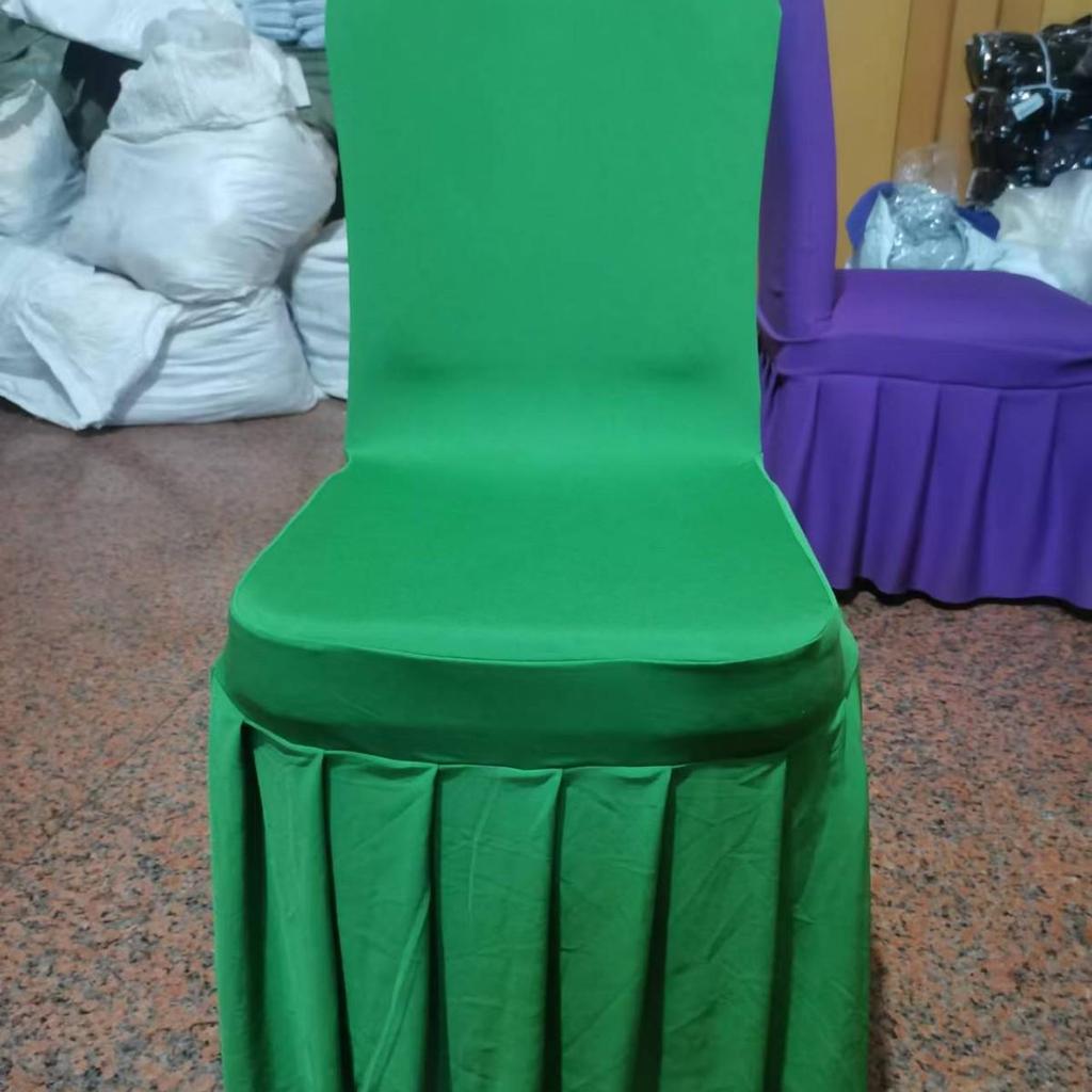 Утолщенная Эластичная Плиссированная Юбка Чехол на Стул для Свадеб и Конференций