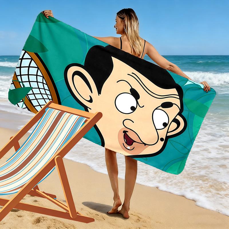 Mr. Bean2 Print Beach Towel, Large Soft Quick Dry Towel for Beach Camping Swimming