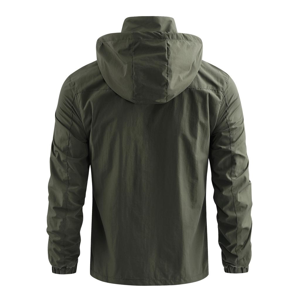 Men's Spring and Autumn Lightweight Outdoor Softshell Jacket Hooded Large Size Jacket Casual Jacket