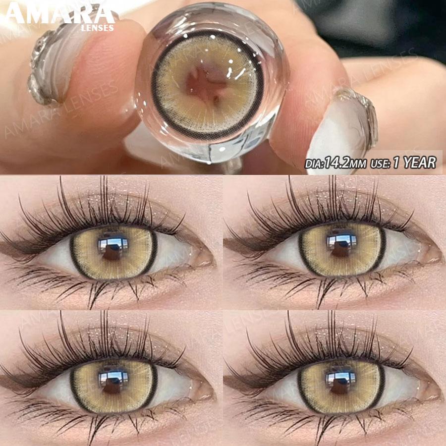 AMARA Colored Contacts Lenses Brown Lenses Purple Lens Natural Look Cosmetics Colored Pupils Eyes Color Lens Soft High Quality