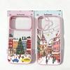 Красивый зимний розовый чехол со снегом для iPhone 16 17 Air 15 13 14 12Mini 11 Pro Max XS XR 7 8Plus Рождественский пейзаж Жесткий чехол