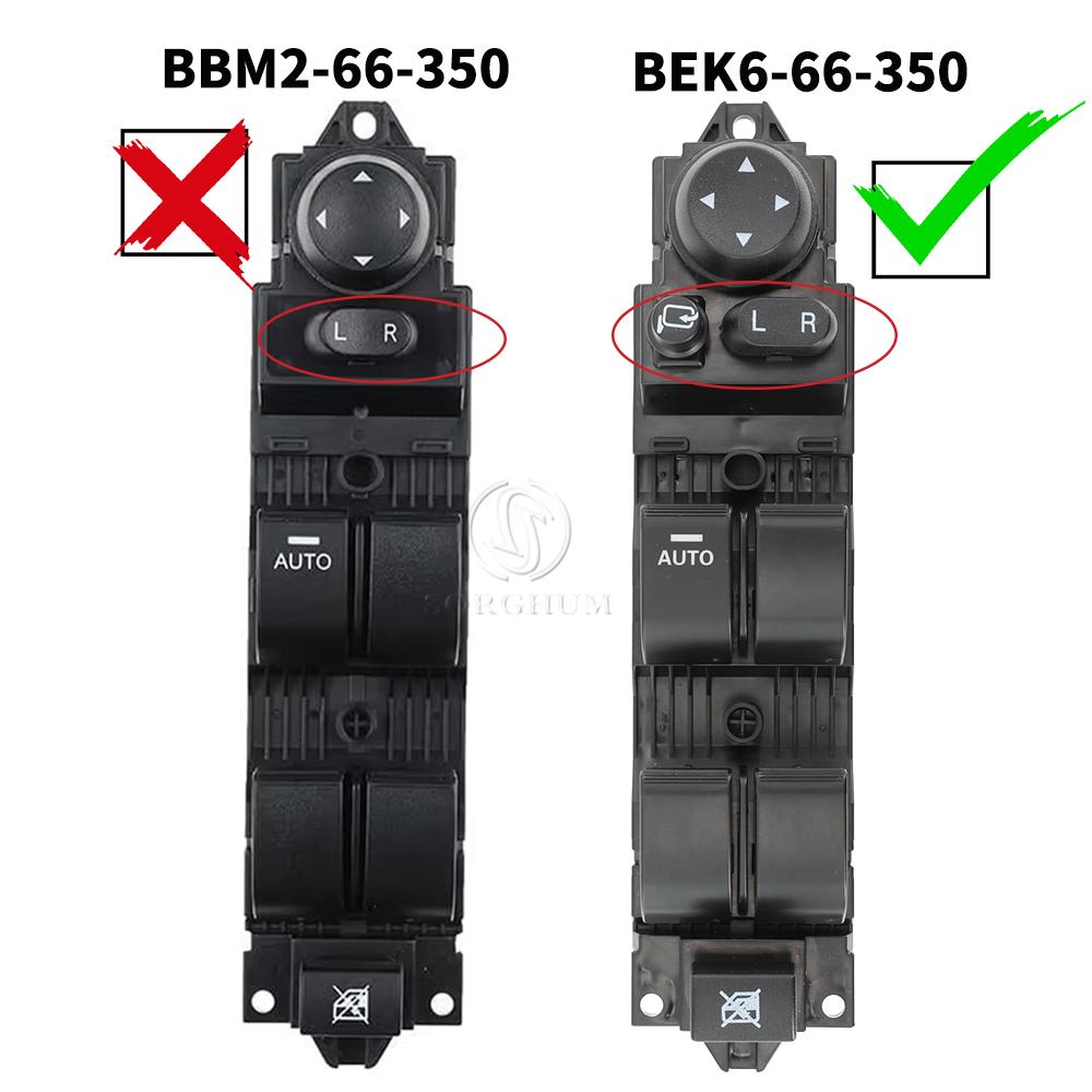 Car Power Window Switch BEK6-66-350 For Mazda 3 2011 2012 2013 2014 2015 Master Switch Control Button Front Left Driver14+12 Pin