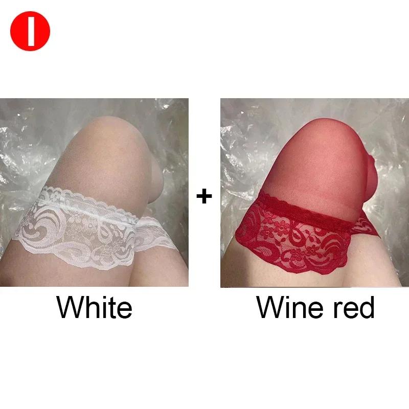Новые женские чулки большого размера до бедра Ультратонкие Черные с кружевной отделкой по краю Сексуальные Длинные Чулки Шелковистые Мягкие Дышащие Носки 40-100 кг