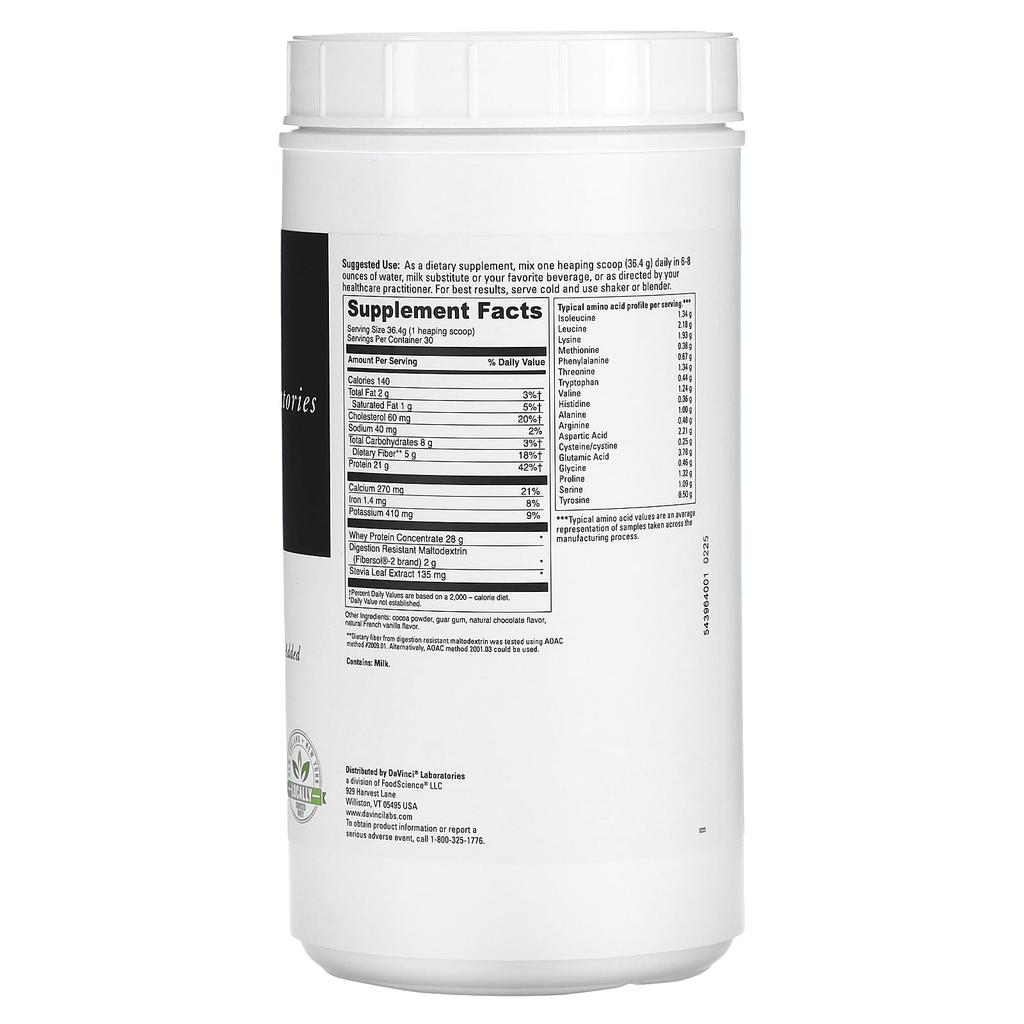 DaVinci Laboratories, Right Whey, Creamy Chocolate Flavor, 2.4 Lb (1.09 Kg)