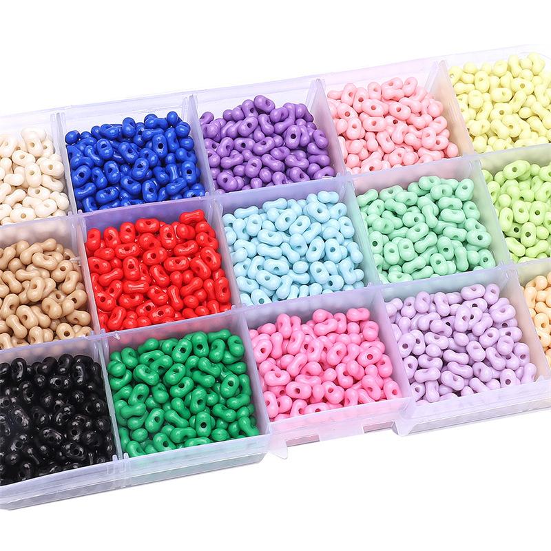 Бусины для браслетов ручной работы Акриловые однотонные бусины в форме арахиса Бусины для ожерелья Полуфабрикаты для нитей Украшения ручной работы своими руками Аксессуары Материалы для аксессуаров