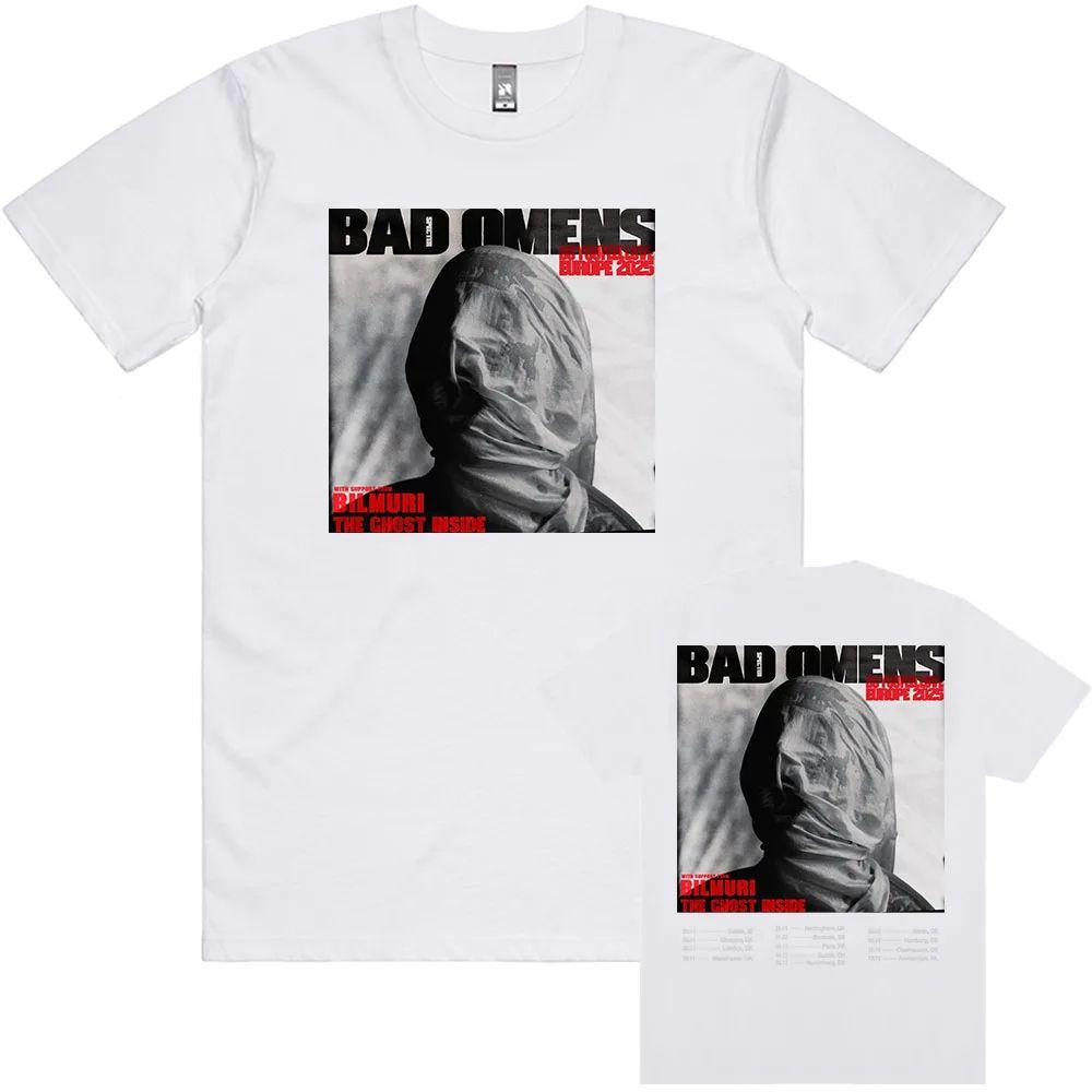 BAD OMENS Рок-группа Графические футболки Чувствуешь ли ты любовь Тур по Европе Футболка Уличный стиль Принт Хлопок Повседневная Свободная футболка Унисекс