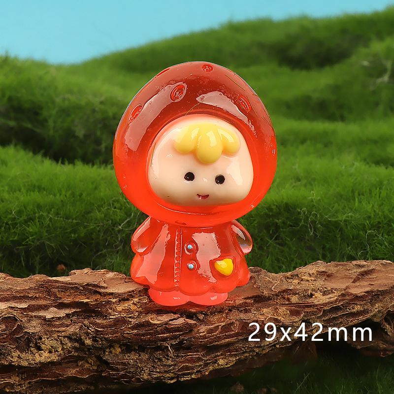 Мультяшная светящаяся кукла-фрукт Микропейзаж Украшения Миниатюрные фигурки Украшения для дома своими руками Аксессуары для салона автомобиля Подарки