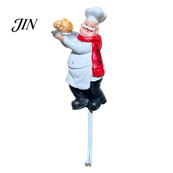 Removable Wall Hook Cute Chef Shape Hook, Strong Resin Kitchen No Punch Hole Adhesive Backing Decorative for Home Hang Utensils Dishcloths Aprons For