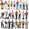 Oenux New Farmer People Model Simulation Farm Staff Feeder Action Figures Pig Animals Figurine Miniature Lovely Toys For Kids