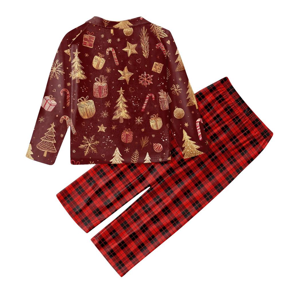 Christmas Prints Family Matching Long Sleeve Tops+Pants Set Family Matching Sets