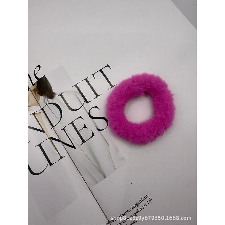 Plush Hair Scrunchies for Women & Kids, Soft Furry Hair Ties, High Ponytail Holder, Autumn Winter Fashion