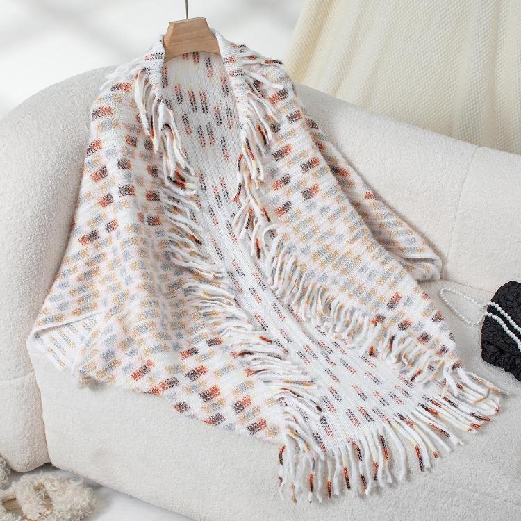 Осень Зима Женский Свободный Кардиган-Накидка с V-образным вырезом и рукавами летучая мышь Трикотаж