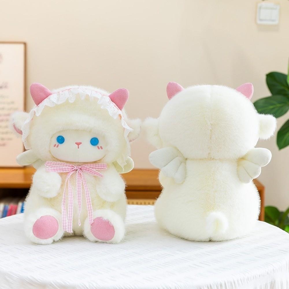 Durable Soft Fabric Sheep Angel Wing PP Cotton Filling Lamb Cute Figure Angel Sheep Bedtime Hugging Room Decoration