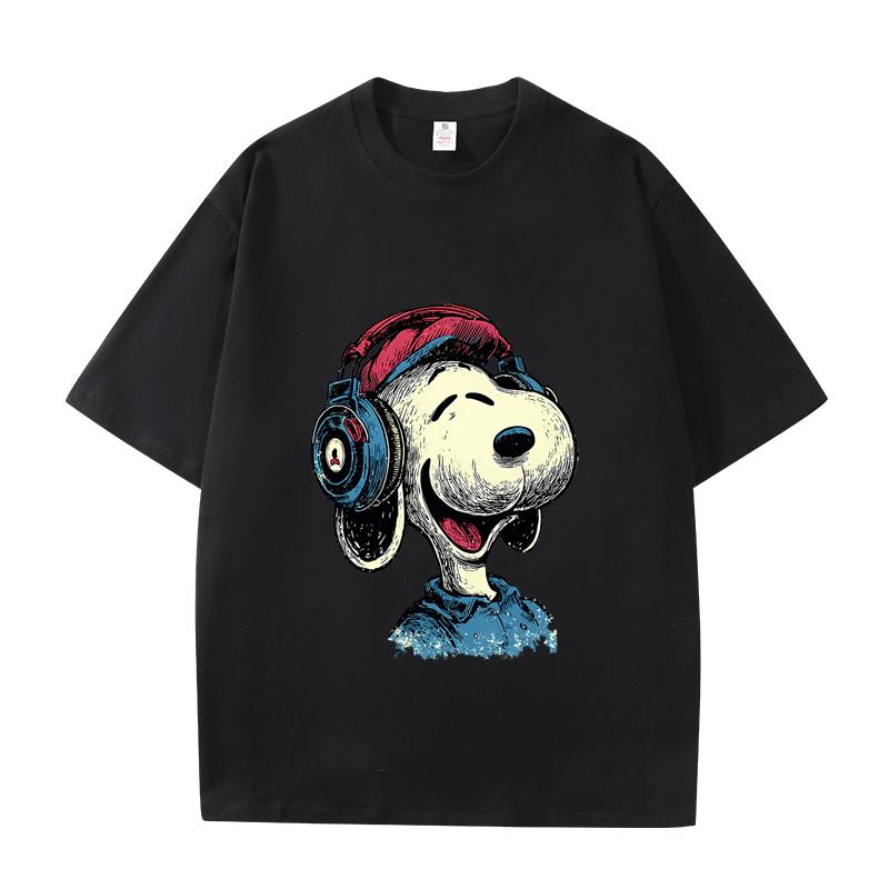 D06-88 MINISO 2026 Summer High-quality Printed Pure Cotton Shoulder Style Men's and Women's Round Neck Short Sleeved Couple T-shirt