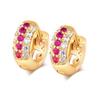 Elegant Stylish Pierced Fashion Gold Plated Gift Gems Jewelry Hoop Earrings for Women Earrings