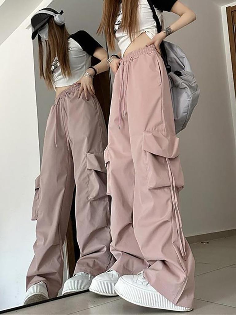 SvaYvee Карго Широкие Штанины Длинные Теплые Однотонные Свободные Размер 2XL Женские Брюки с Флисовой Подкладкой, Брюки, Брюки, Брюки, Повседневные, Стильные, Теплые, Цвет, Посадка,