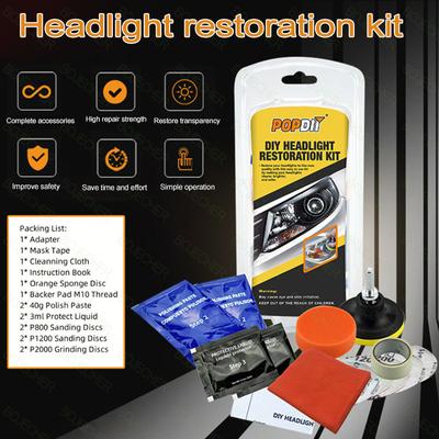 Набор для восстановления автомобильных фар, полировальная паста для чистки линз, отбеливатель, жидкая паста для ремонта царапин на фарах, инструмент для восстановления