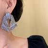 Elegant Bowknot Drop Earrings Crystal Exaggerated Earring Luxury Shining Rhinestone Earrings  Women