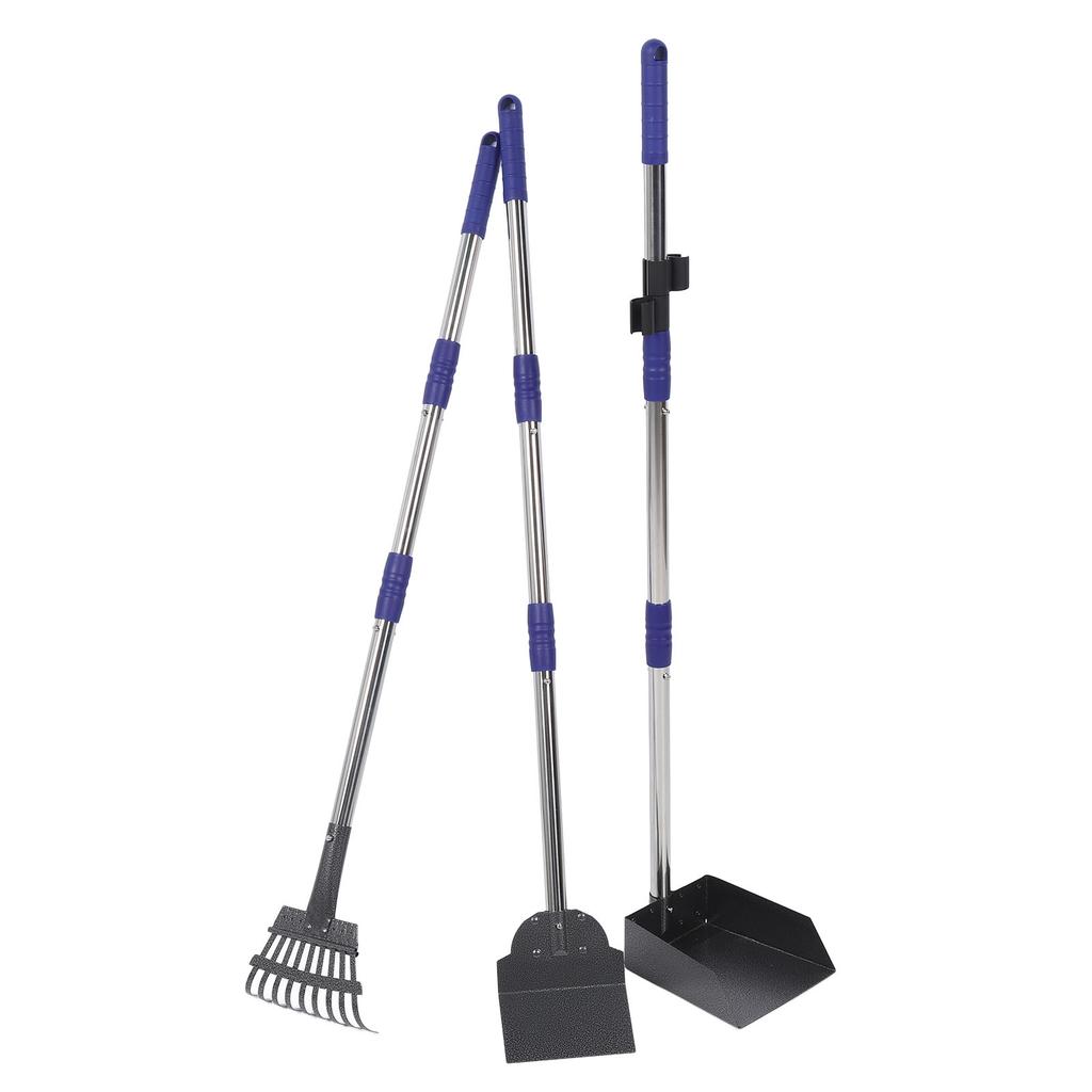 Совок для уборки собачьих экскрементов, регулируемый поднос с длинной ручкой, набор граблей, портативный совок для удаления отходов домашних животных