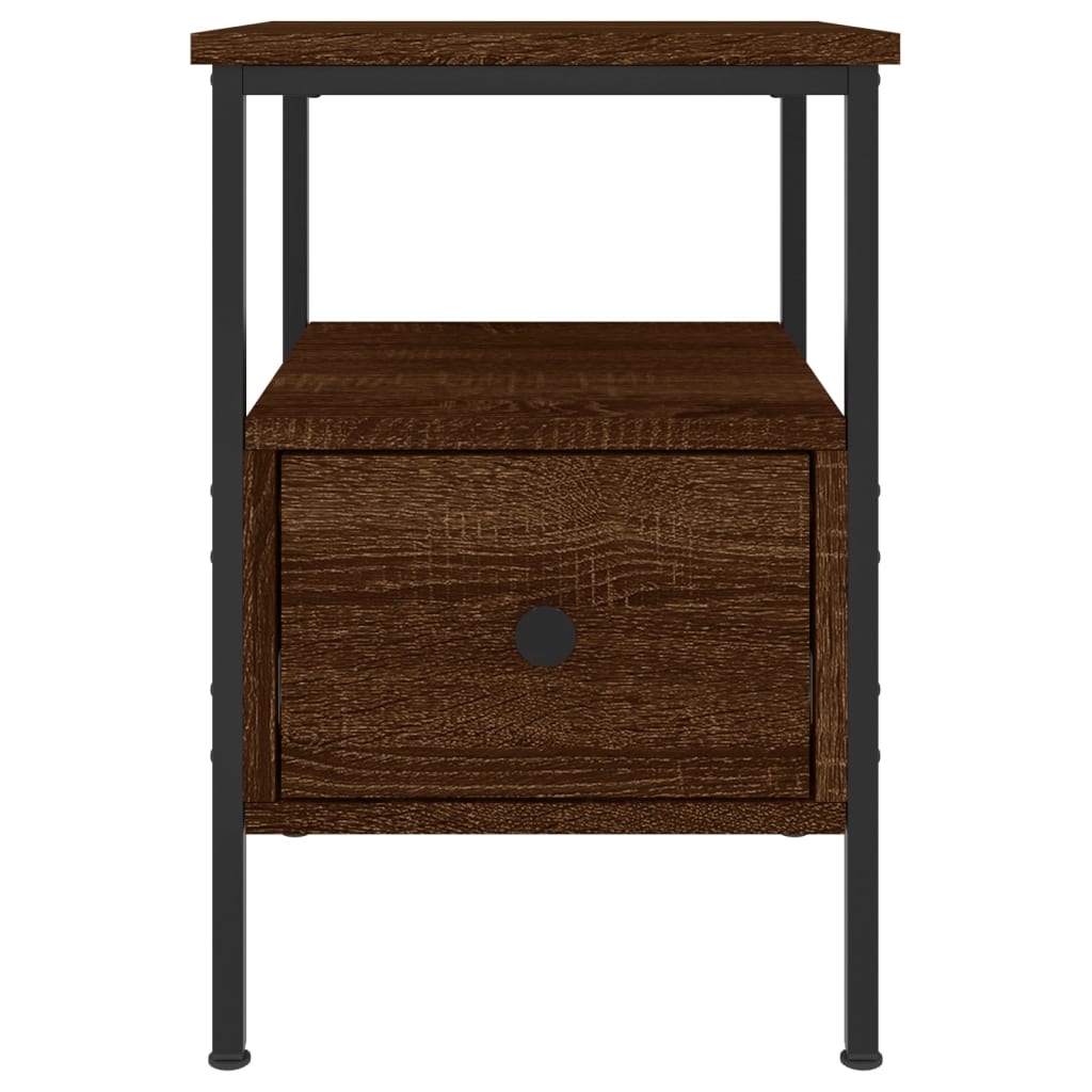 Nightstand Brown Oak Effect 34 x 36 x 50 cm Engineered Wood
