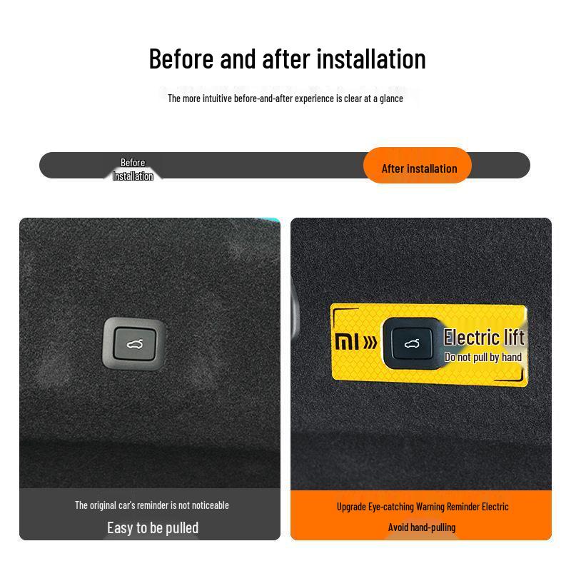 Xiaomi SU7 Electric Tailgate Warning/Trunk Switch Reflective Car Sticker
