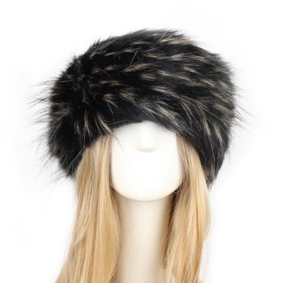 Женская повязка на голову, цветная универсальная утолщенная тюрбан из искусственного меха, широкая шапка для катания на лыжах