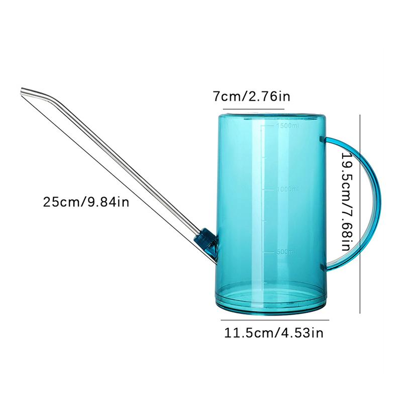 Садовая лейка большой емкости съемный чайник для полива бытовой из нержавеющей стали с длинным горлом для сада и газона 1,5 л пластик