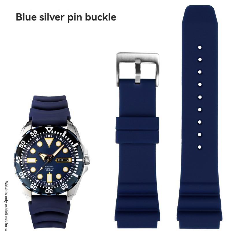 22-мм Резиновый Ремешок для SEIKO 5 SKX007 SKX009 Turtle Mini MM SRPD Monster - Черный Синий Зеленый Ремешок для Дайверских Часов Спортивный Браслет