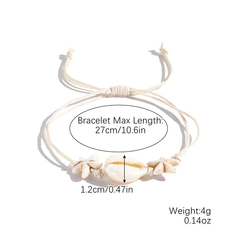 Богемные браслеты из натуральных ракушек для женщин, браслет из плетеной веревки с морской звездой, черепахой, раковиной, пляжные украшения ручной работы для отдыха, подарки