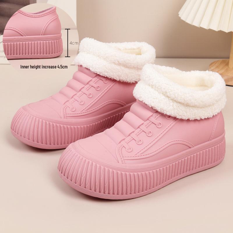 Women's Waterproof Non-Slip Hidden Heel Rain Boots - Fashionable Slip-On Short Tube Shoes