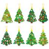 24 Sets Christmas Tree DIY Craft Kit - Create Your Own Holiday Greeting Cards with Stickers, Perfect for Xmas Parties, Decor