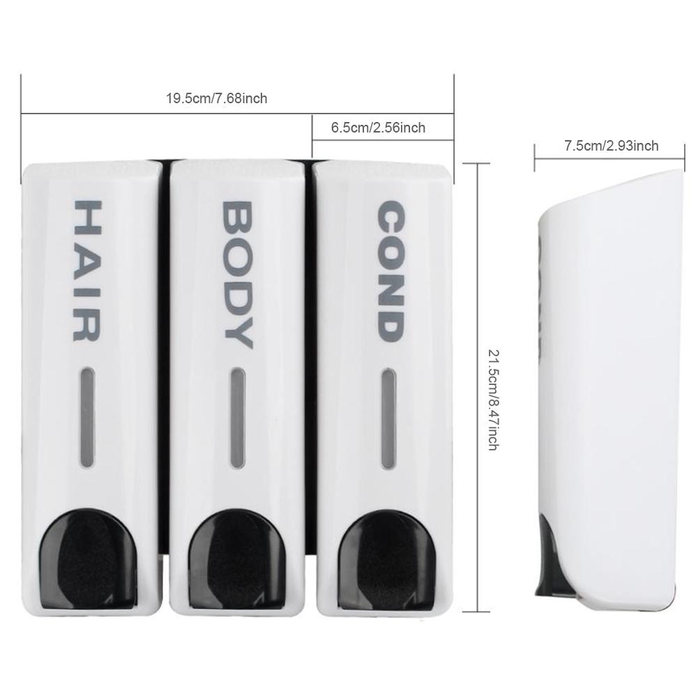 Тройной дозатор для шампуня для душа объемом 350 мл, настенный дозатор для геля для душа, лосьона, контейнер для жидкого мыла, аксессуары для ванной комнаты