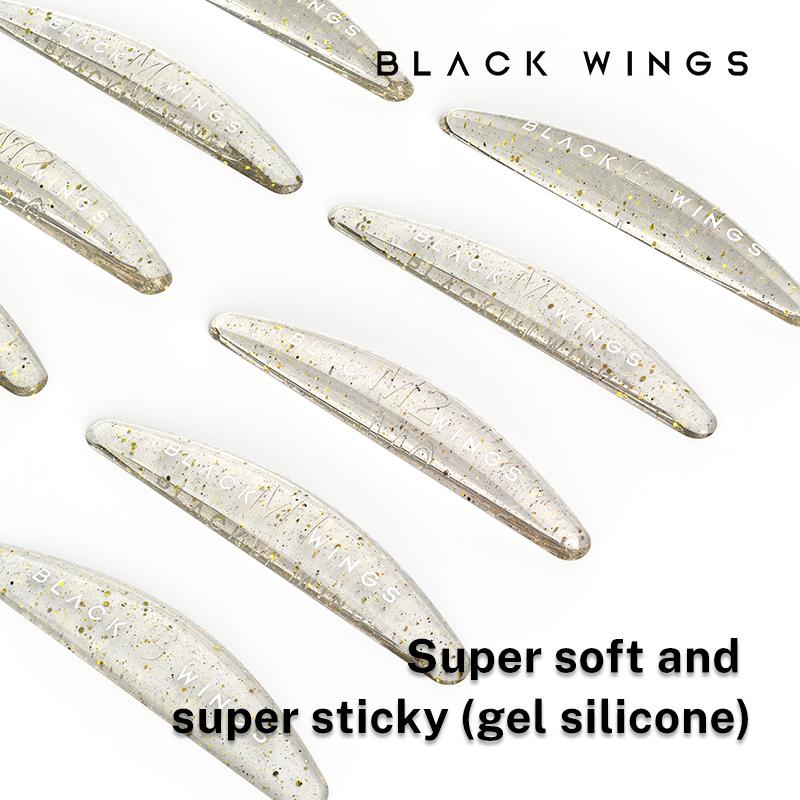 BLACKWINGS 5 пар силиконовых подушечек для завивки ресниц с золотыми пайетками, подушечки для завивки ресниц, силиконовые липкие