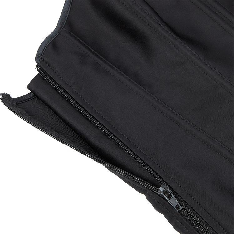 Черный атласный корсет-утяжка на молнии