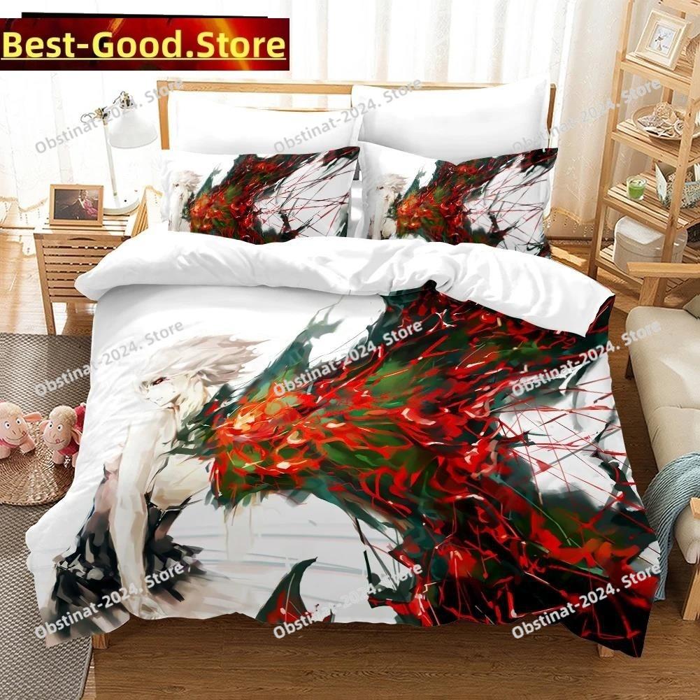 3D Tokyo Ghoul Kaneki Ken Bedding Set Printed Bed Set Duvet Cover Sheet Pillowcase Bed Soft Quilt Cover Full Queen King Size