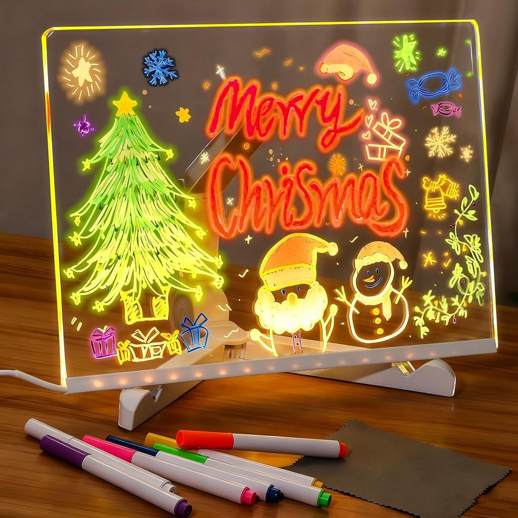 Lumiboard LED Note Board with Light - Dry Erase Acrylic Lighted Message Board for Kids, Adults - Ultimate Doodle Tablet with 7 Colors, Magic Tracing