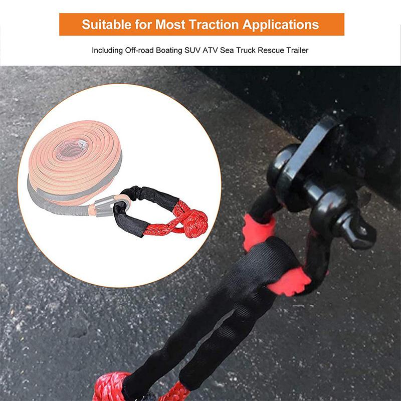 22-дюймовый 15-тонный мягкий трос с петлей для буксировочной лебедки, ремень для эвакуации