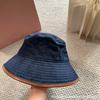 Spring and summer new three-dimensional letter denim basin hat travel simple and versatile men's and women's hemming casual fisherman's hat tide